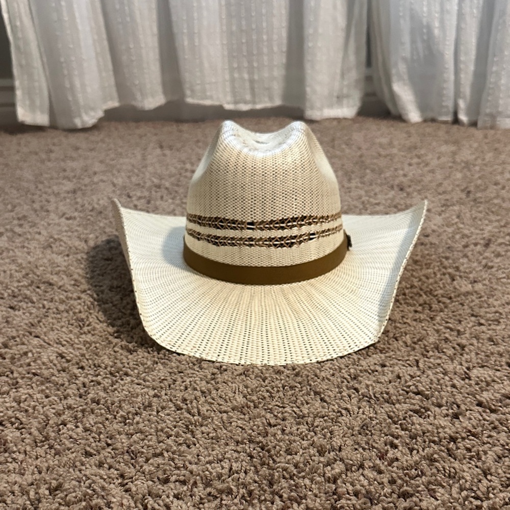 Justin Boots Kids Cream and Tan Cowboy Hat